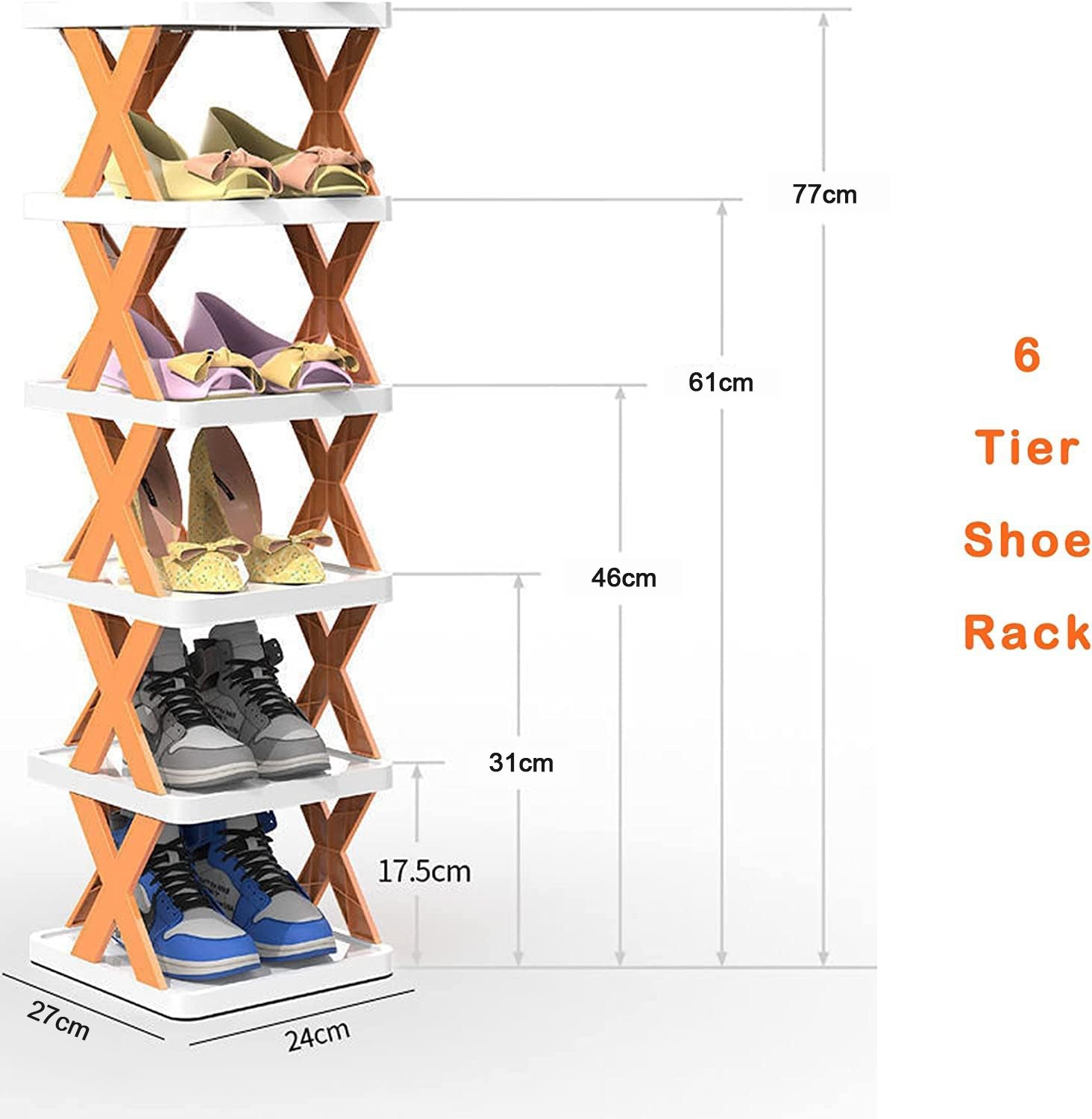 9054 6 Layer Shoe Rack Design Lightweight Adjustable Plastic Foldable Shoe Cabinet Storage Portable Folding Space Saving Shoe Organizer Home and Office DeoDap 9054 6 Layer Shoe Rack Design Lightweight Adjustable Plastic Foldable Shoe Cabinet Storage Portable Folding Space Saving Shoe Organizer Home and Office DeoDap